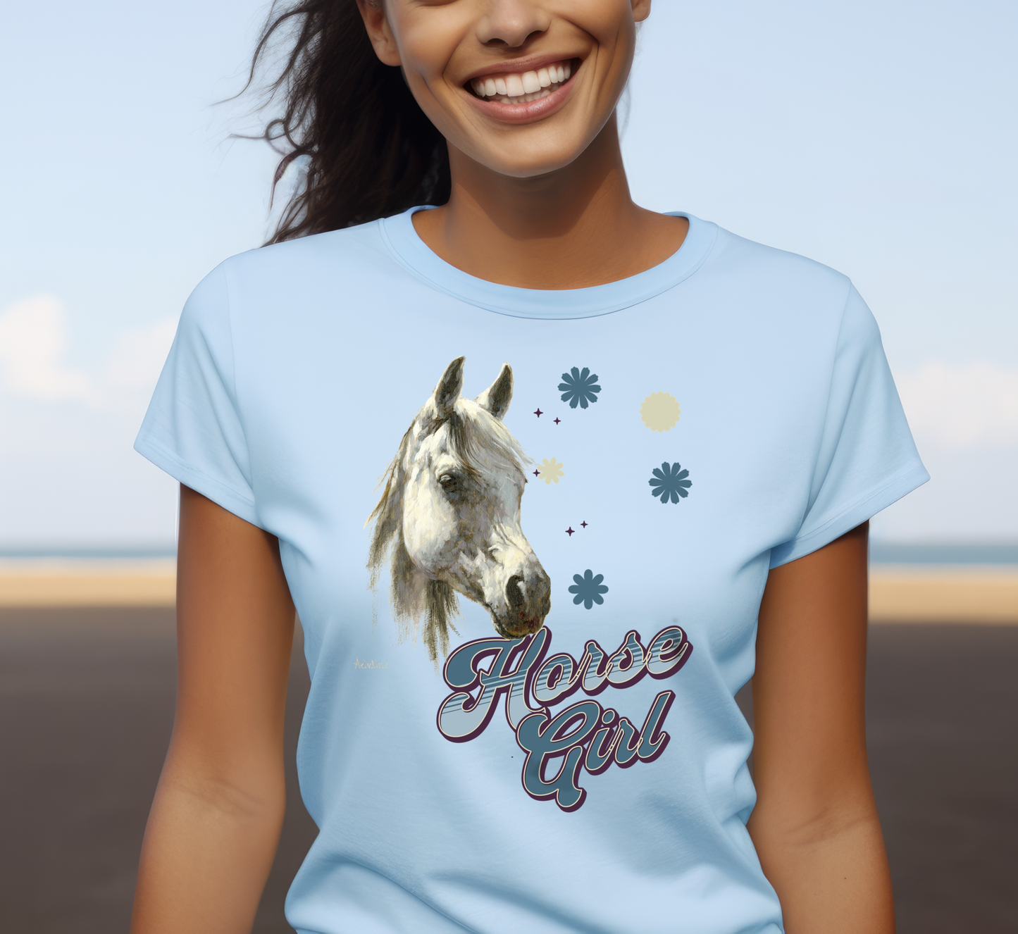 BREEZY Horse Girl T-Shirt – Classic Womens Crewneck T-shirt | Gildan® 64000L