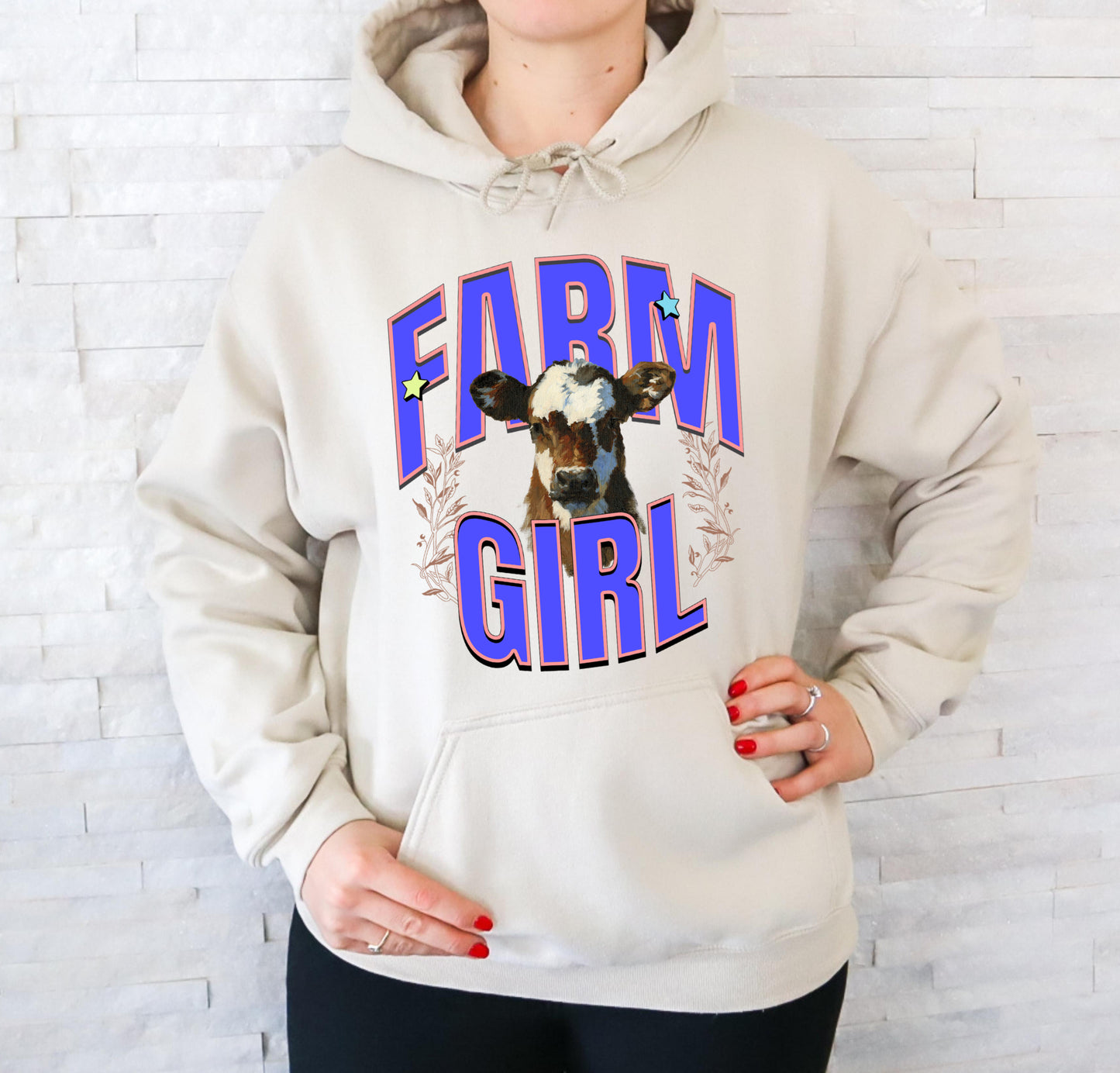 Farm Girl Colorful Hoodie – Rural Country Life Design