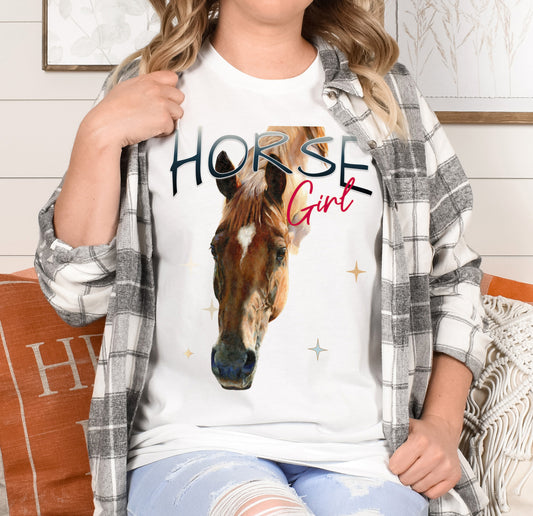 Horse Girl  T-Shirt – Beautiful Horse Design in Heavyweight Cotton