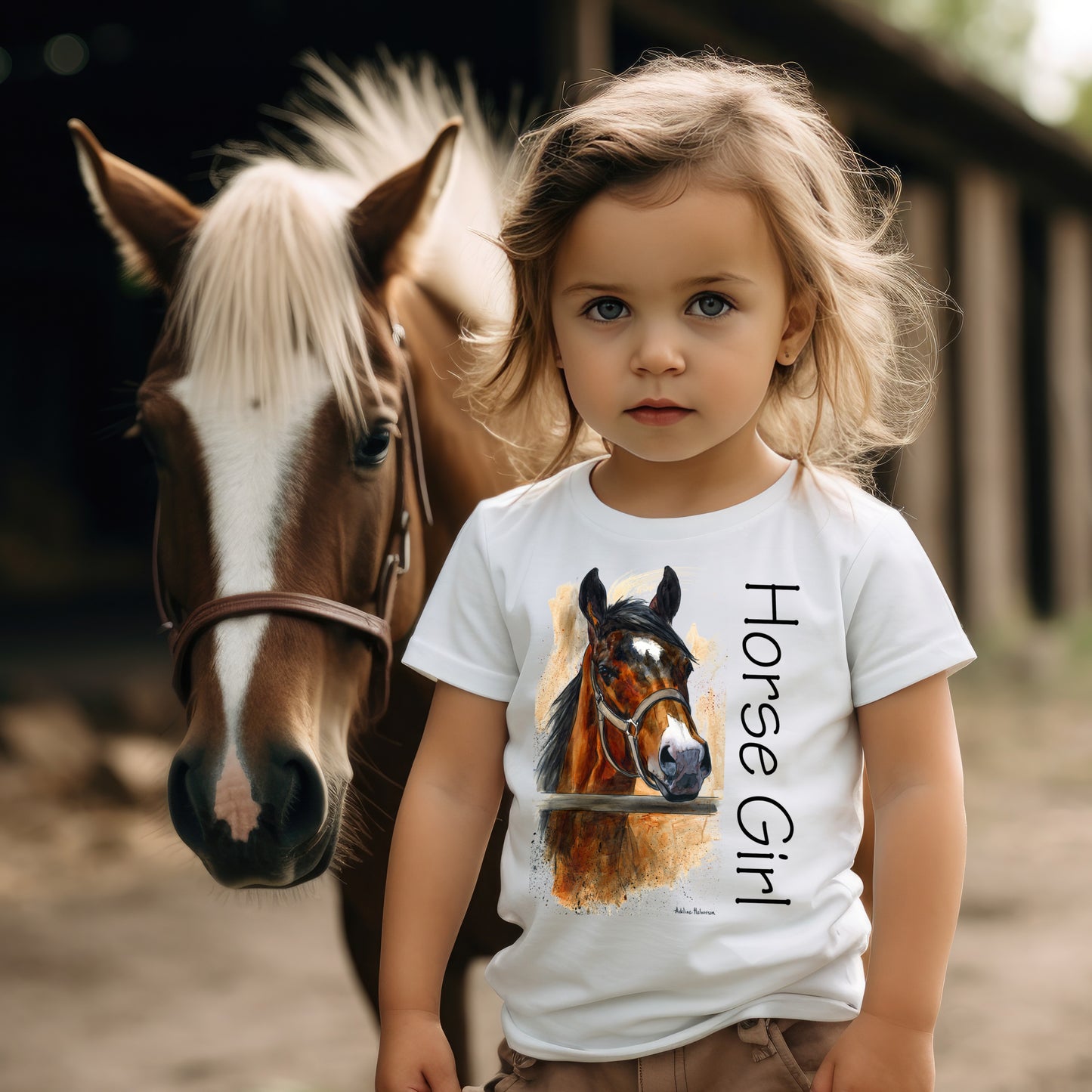 Confident Horse Girl Kids T-Shirt