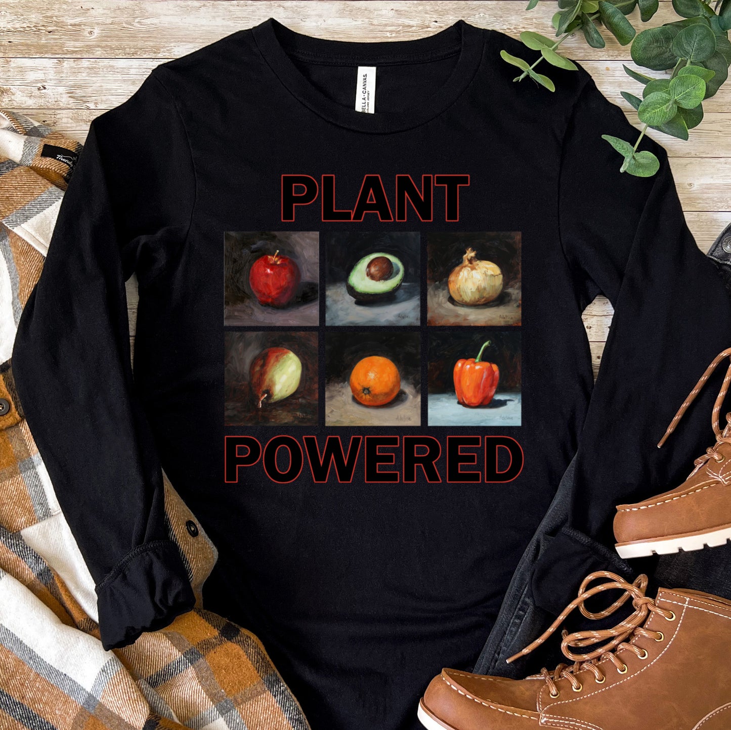 Plant Powered Long Sleeve T-Shirt – Comfortable Cotton Tee