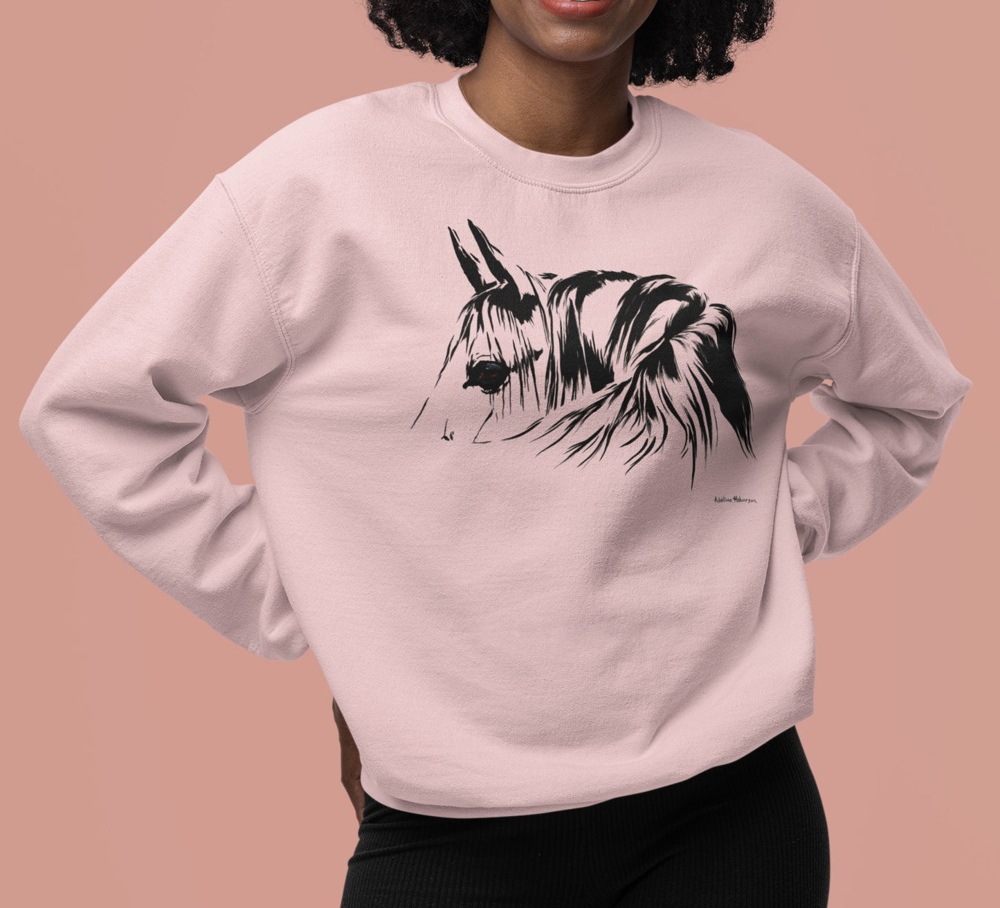 Simplicity Horse Portrait Sweatshirt – Elegant Clean Lined Graphic Apparel