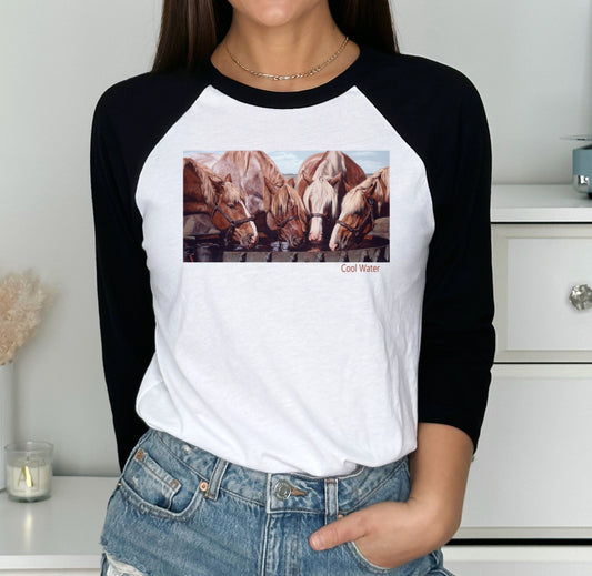 Cool Water Raglan Tee – Belgian Draft Horses Design