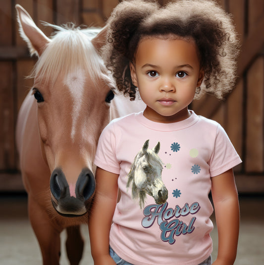 BREEZY Kid's Horse Girl T-Shirt – Fun and Cute Design for Young Equestrians